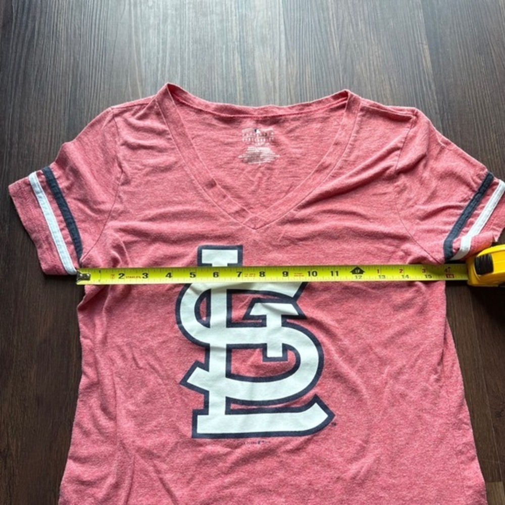 5th & Ocean St Louis Cardinals MLB V-Neck T-Shirt Red Gameday Small Heathered - Picture 4 of 8